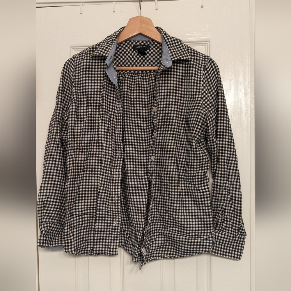 100% Baumwoole Land’s End checkered shirt